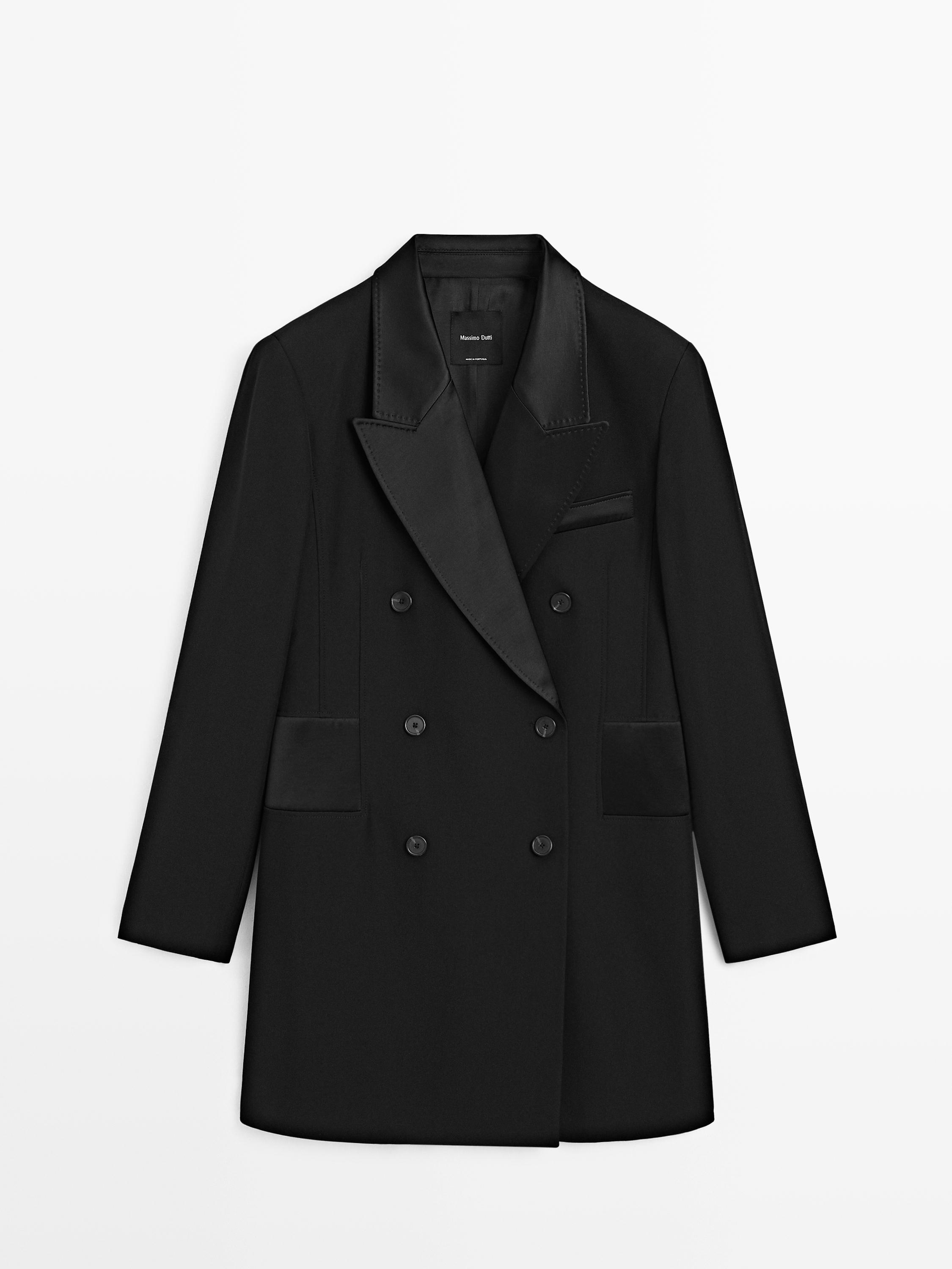 Blazer-style dress with satin detail